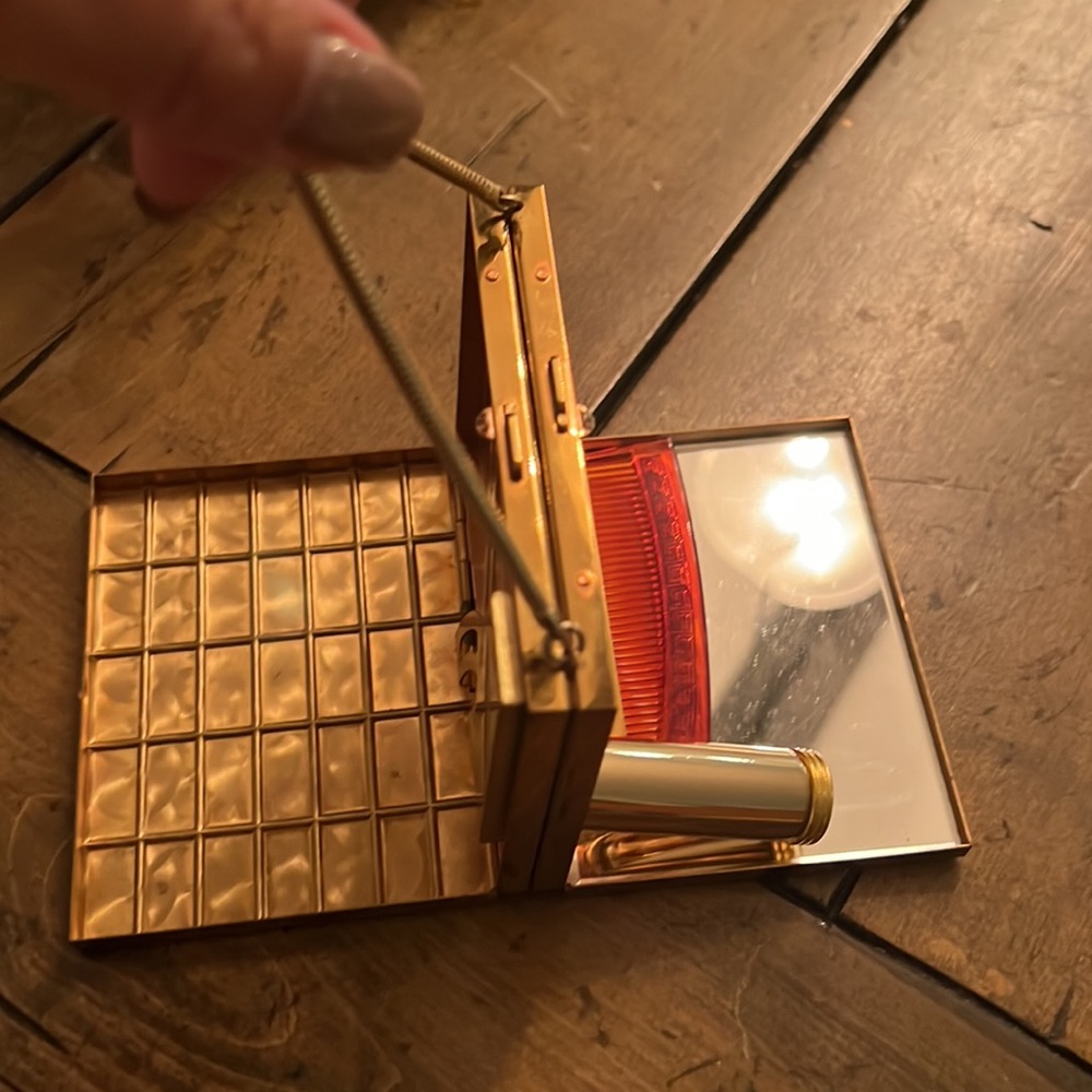 XXSOLDXX VINTAGE Art Deco gold box Glamour purse|makeup purse - Picture 10 of 10